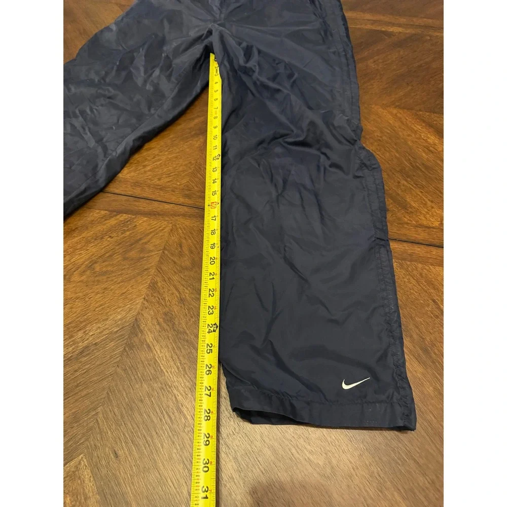 Nike Mens Navy Blue‎ Windbreaker Track Pants Lined Swoosh Logo Size Medium |C1 - Picture 4 of 7